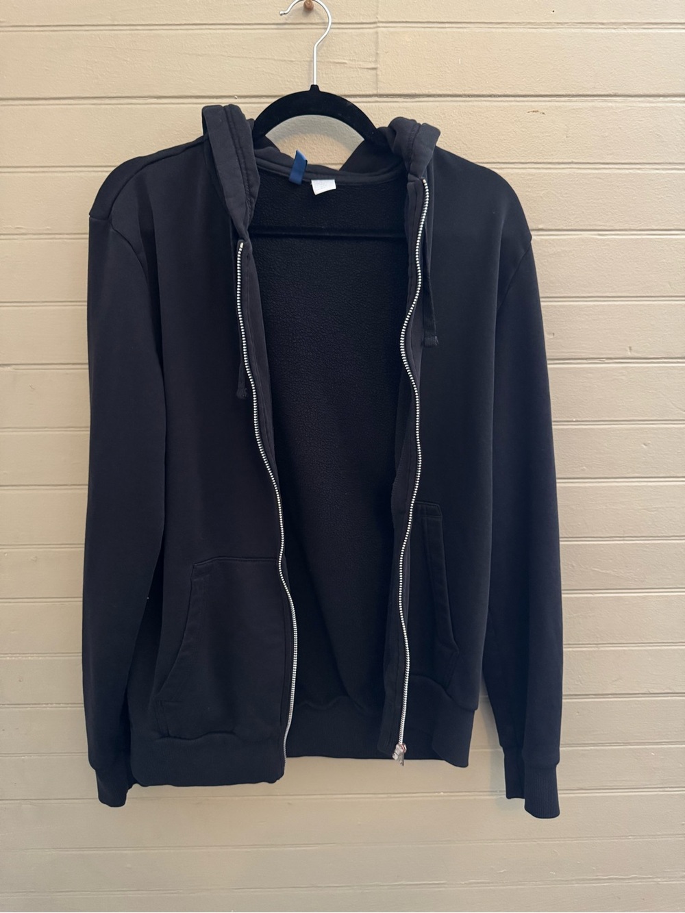 Black Men's Full-Zip Hooded Sweater